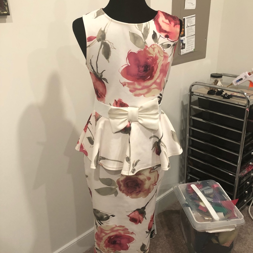 White dress with flowers
